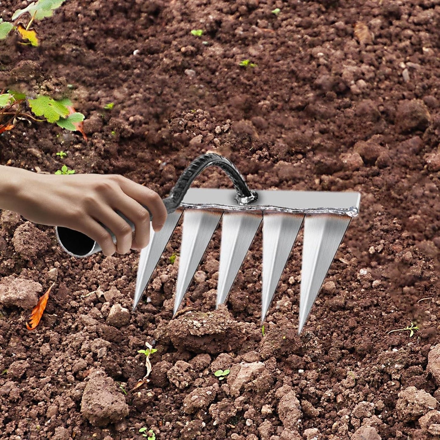 5 Teeth Carbon Steel Garden Weeding Rake