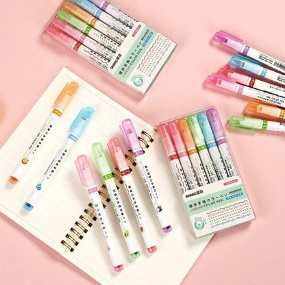 🖍️ Curve Highlighter Roller Pens - Set of 6 🎨