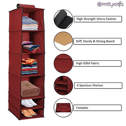 🧥👚🥿 6-Shelf Hanging Wardrobe Organizer