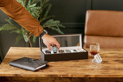 ⌚ Wood Watch Box Organizer with Glass Display
