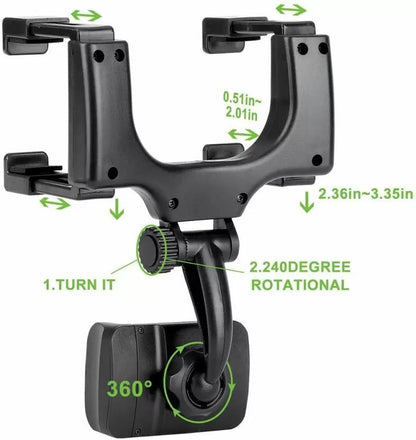 📱 Cell Phone Holder 360° Car Rearview Mirror Mount 🚗