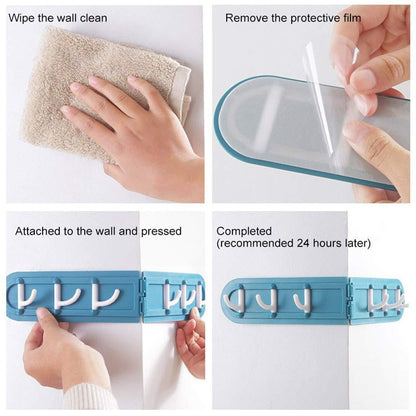 🔗 Folding Wall Mounted 6 Hooks Storage Holder