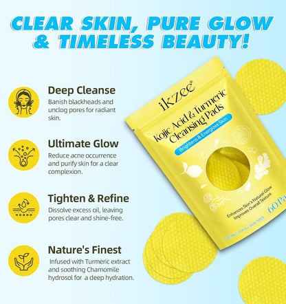 🧴 Turmeric Kojic Acid Cleansing Pads ✨