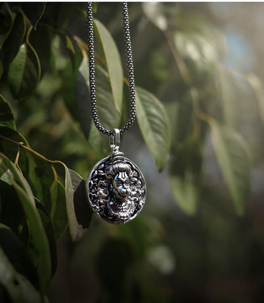 🕉️ Men's Silver Chain with Hanuman Pendant ✨