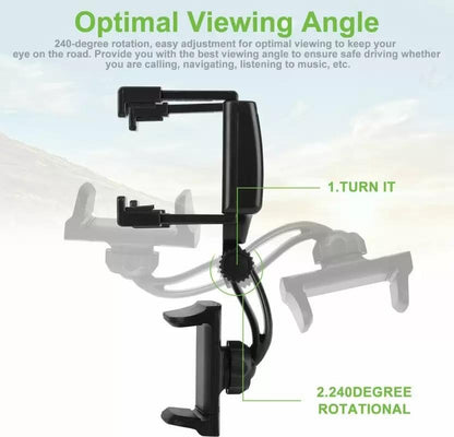 📱 Cell Phone Holder 360° Car Rearview Mirror Mount 🚗