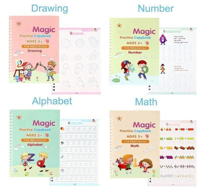 📚 Magic Book Set of 2 (8 Books + 20 Refills + 2 Pens + 2 Grips)
