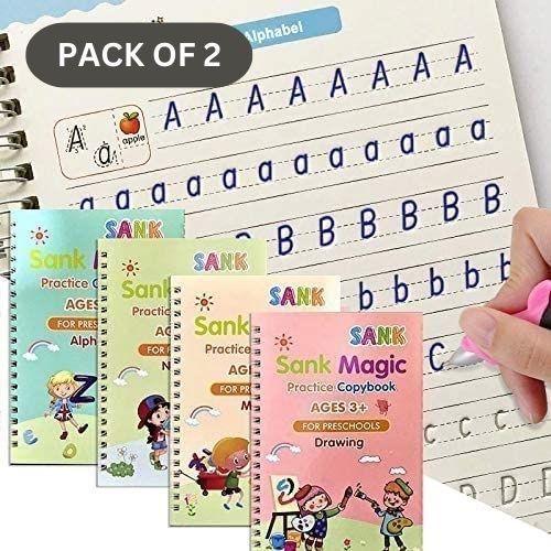 📚 Magic Book Set of 2 (8 Books + 20 Refills + 2 Pens + 2 Grips)