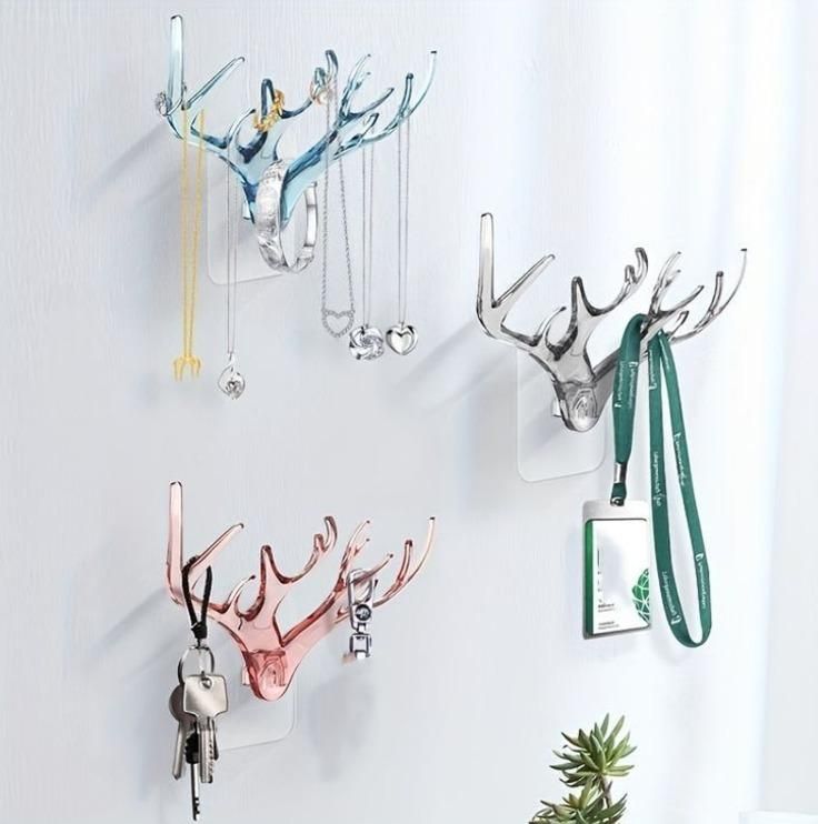 🦌 Deer Horns Antler Shaped Storage Hook Wall