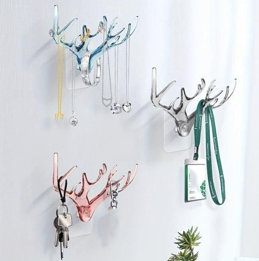 🦌 Deer Horns Antler Shaped Storage Hook Wall