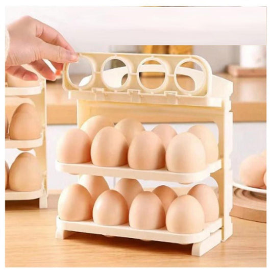 🥚 3 Layer Flip Egg Rack – Organize Your Eggs Like a Pro! 🥚