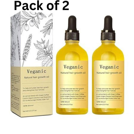🌿 Vegan Natural Hair Growth Oil 💧(Pack of 2)