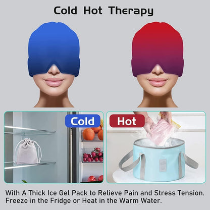🧊 Migraine Relief Cap & Cold Therapy Head Wrap