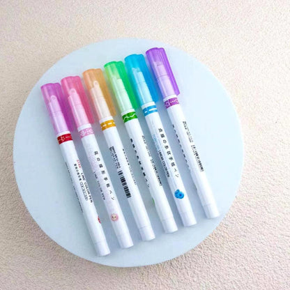🖍️ Curve Highlighter Roller Pens - Set of 6 🎨