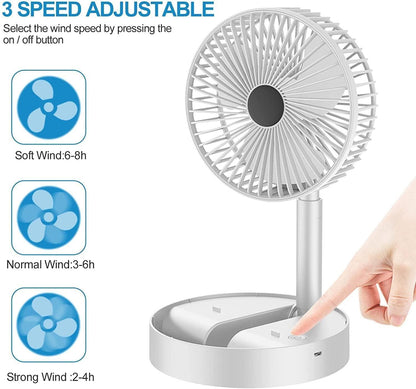 💨 Powerful Rechargeable High Speed Table Desk Fan 🌟