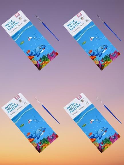 🎨 Kids Coloring Doodle Drawing Magic Water Book (Pack of 4)