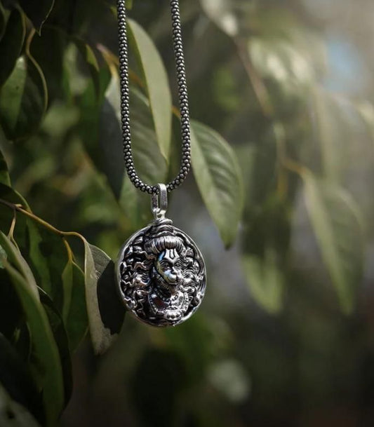 🪙 Hanuman Ji Pendant Oxidized Silver Chain