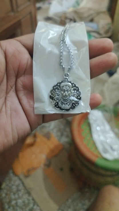 🪙 Hanuman Ji Pendant Oxidized Silver Chain