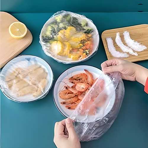 🛍️ Reusable Food Storage Plastic Covers (Pack of 100)