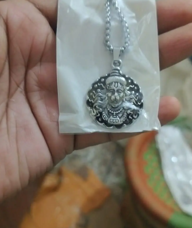 🕉️ Men's Silver Chain with Hanuman Pendant ✨